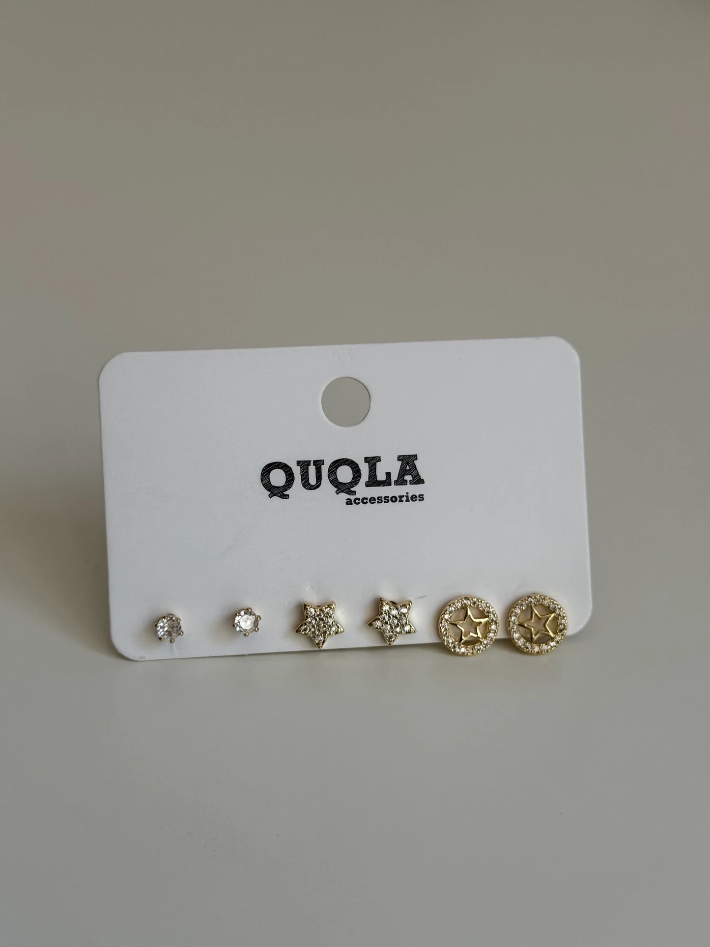 Gold Rengi Yıldız Model Set Küpe
