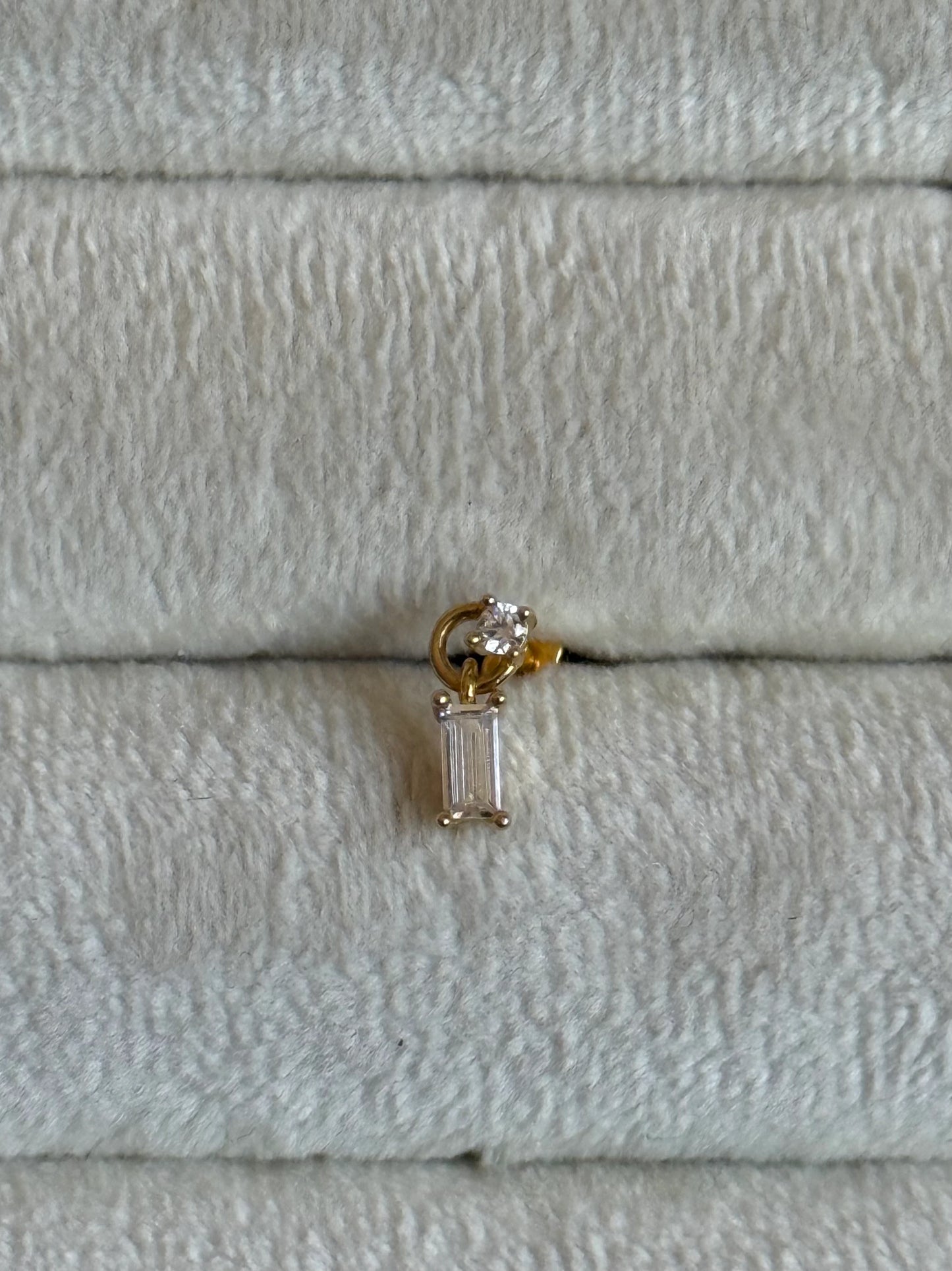 Gold Rengi 925 Ayar Gümüş Piercing