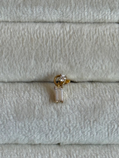Gold Rengi 925 Ayar Gümüş Piercing