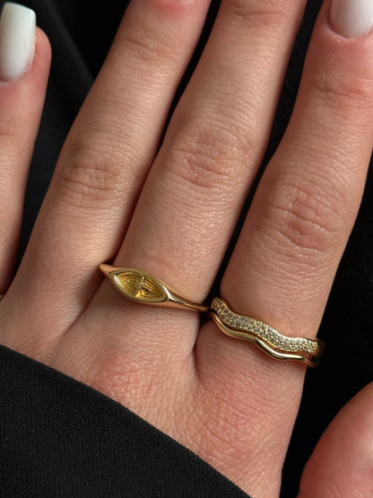 Gold Rengi Kutup Yıldızı Model Kadın Yüzük