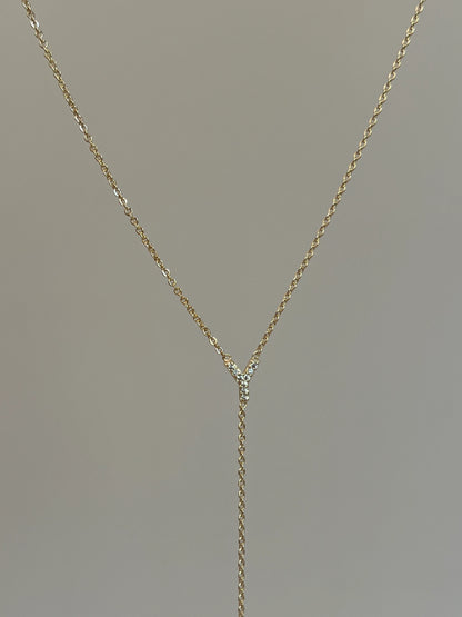 Gold Rengi Zirkon Taşlı Harf Y Kadın Kolye