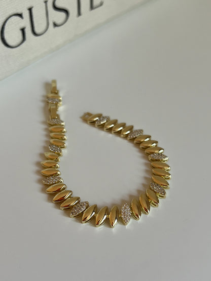 Gold Rengi Zirkon Taşlı Kadın Bileklik