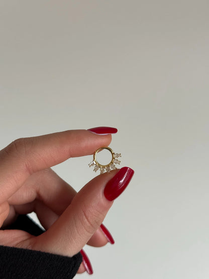 Gold Rengi 925 Ayar Gümüş Daith Piercing