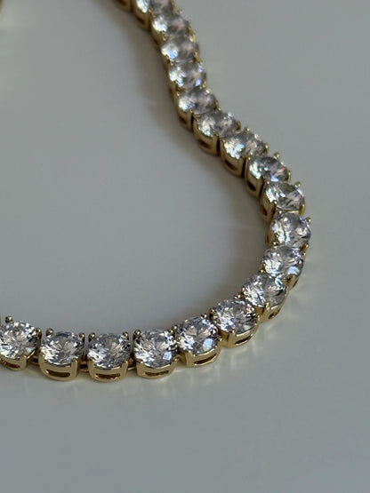 Gold Rengi Sıralı Yuvarlak Taşlı Xupıng Kadın Bileklik
