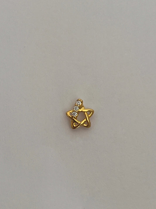 Gold Rengi Zirkon Taş Detaylı Yıldız Model Kadın Piercing