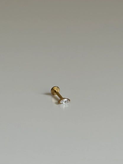 Gold Rengi Damla Taş Çelik Piercing
