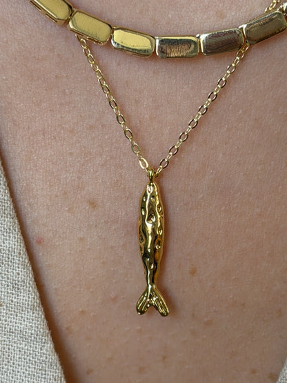 Gold Rengi Balık Model Kadın Kolye