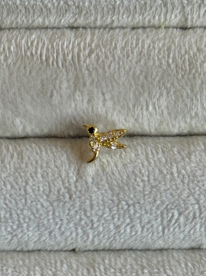 Gold Rengi 925 Ayar Gümüş Piercing