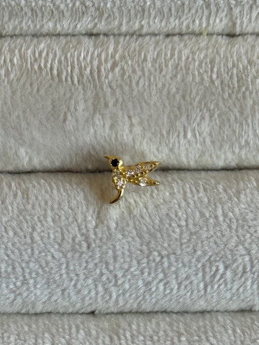 Gold Rengi 925 Ayar Gümüş Piercing