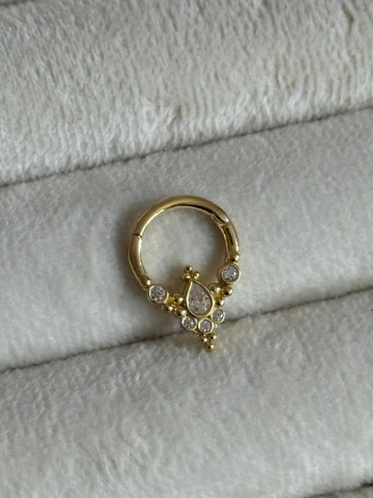 Gold Rengi 925 Ayar Gümüş Daith Piercing