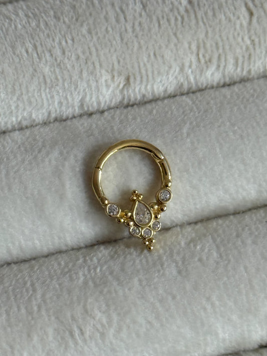 Gold Rengi 925 Ayar Gümüş Daith Piercing