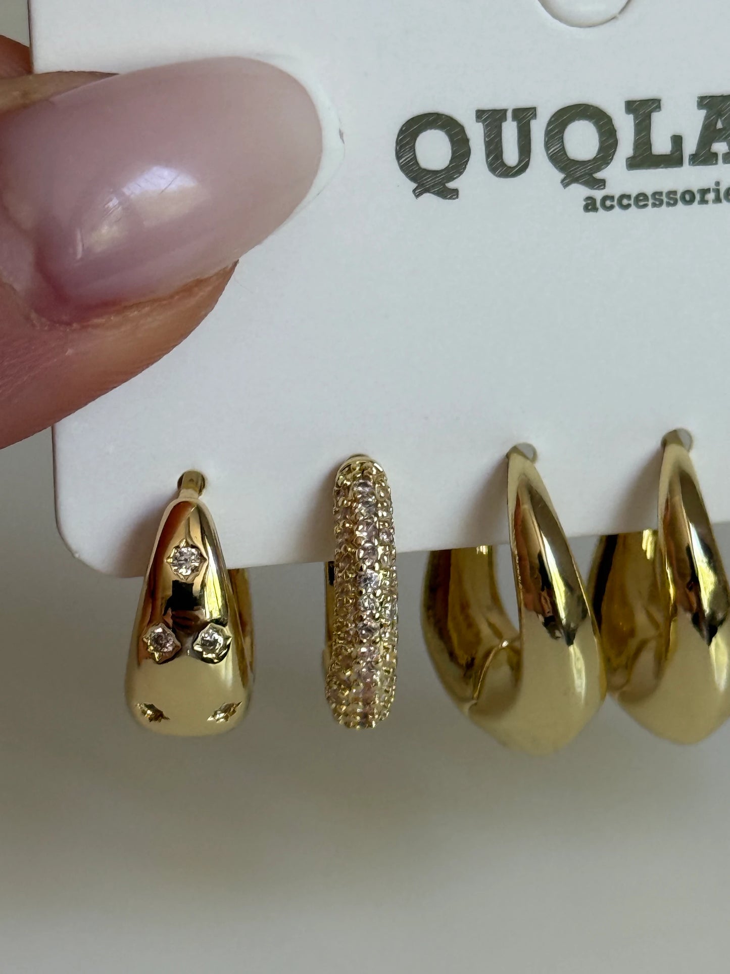 Gold Rengi Halka Model Set Küpe