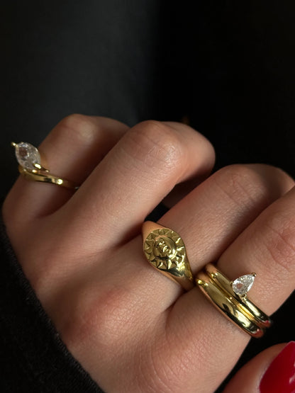 Gold Rengi Güneş Model Kadın Yüzük