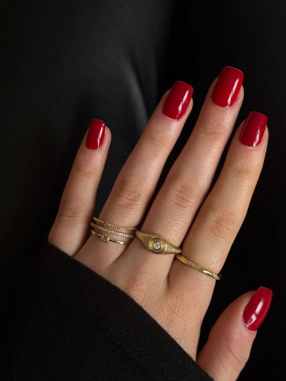 Gold Rengi Zirkon Taş Detaylı Burgu Model Kadın Yüzük