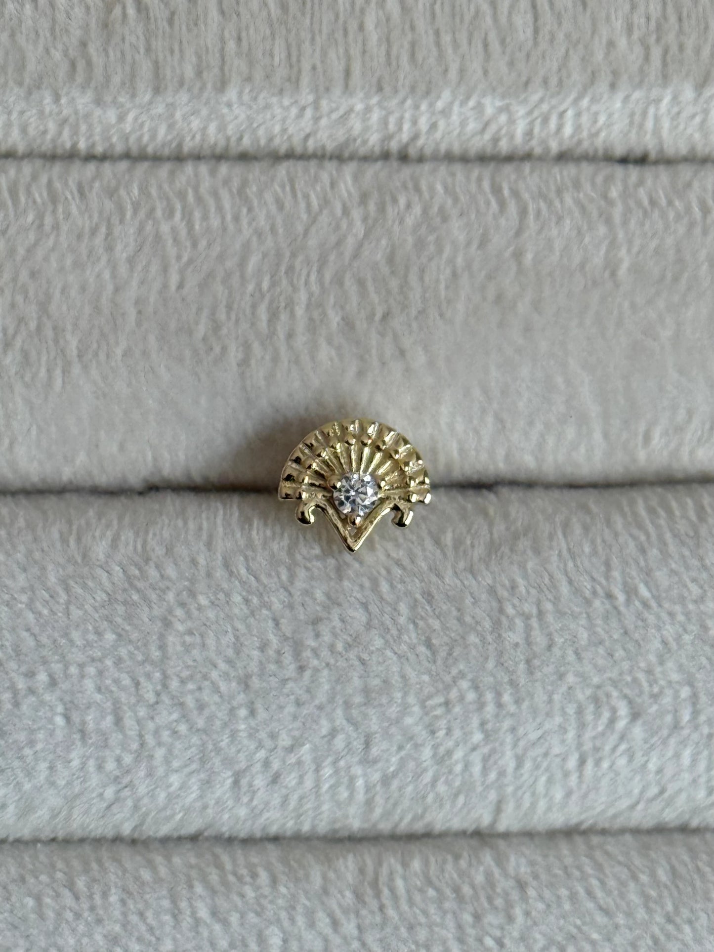 Gold Rengi 925 Ayar Gümüş Piercing
