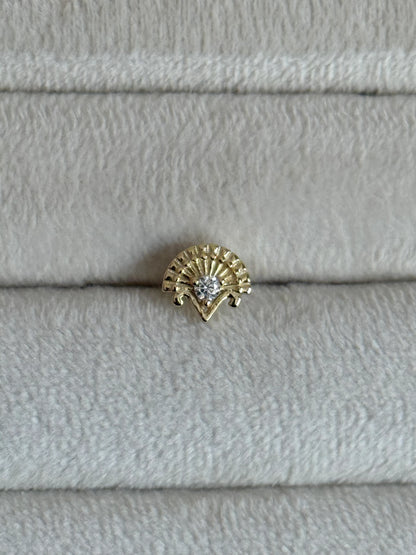 Gold Rengi 925 Ayar Gümüş Piercing