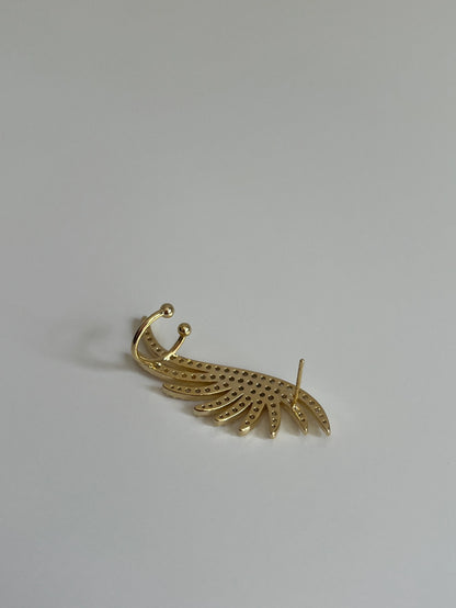Zirkon Taşlı Kanat Model Kadın Kıkırdak Küpe