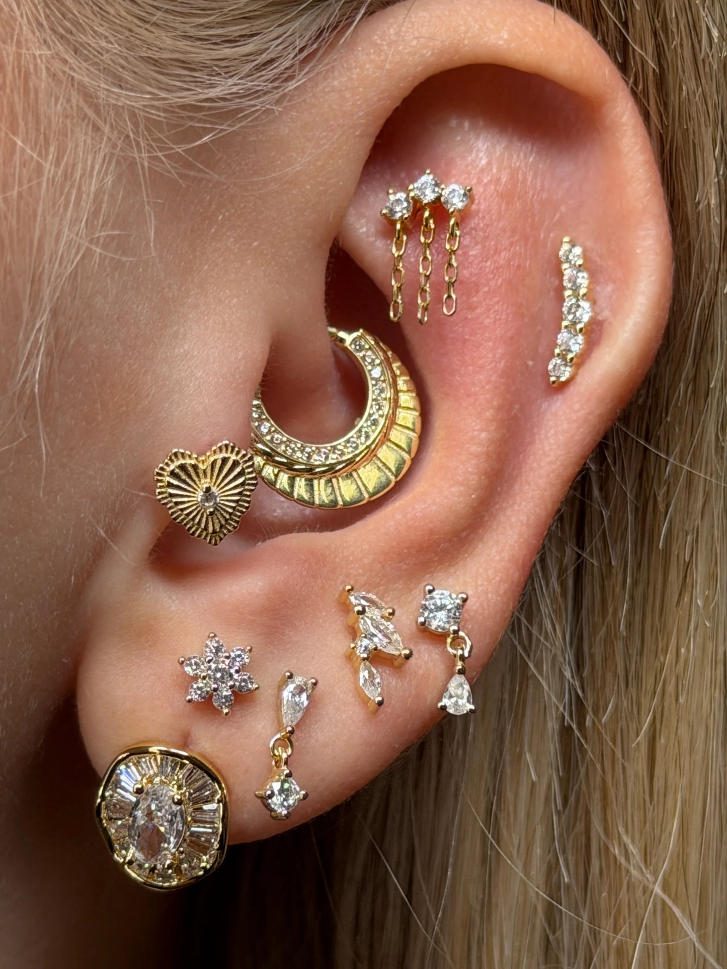 Gold Rengi 925 Ayar Gümüş Daith Piercing