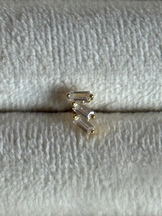 Gold Rengi 925 Ayar Gümüş Piercing