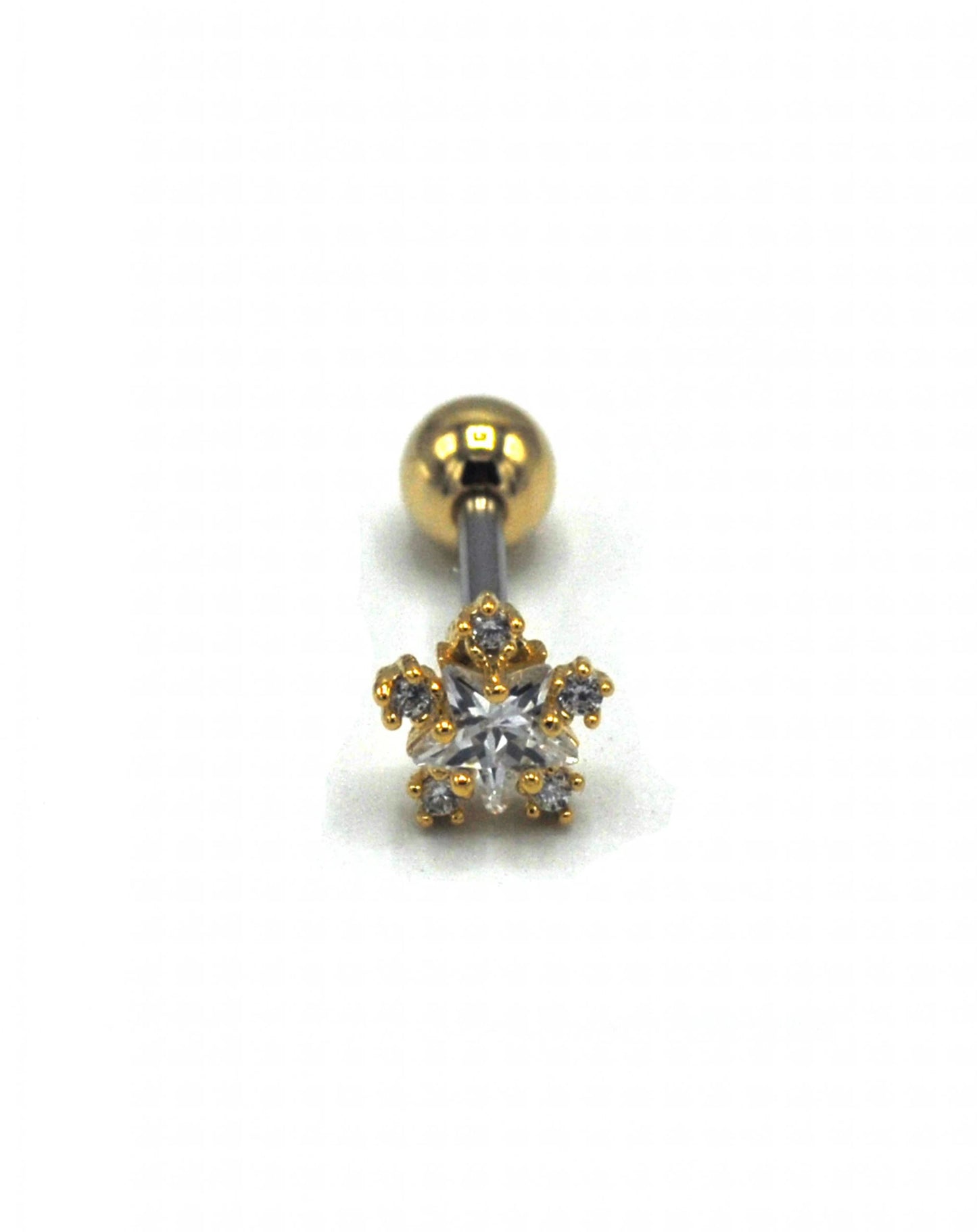 Zirkon Taşlı Gold Rengi Piercing