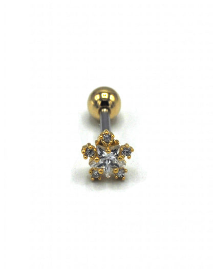 Zirkon Taşlı Gold Rengi Piercing