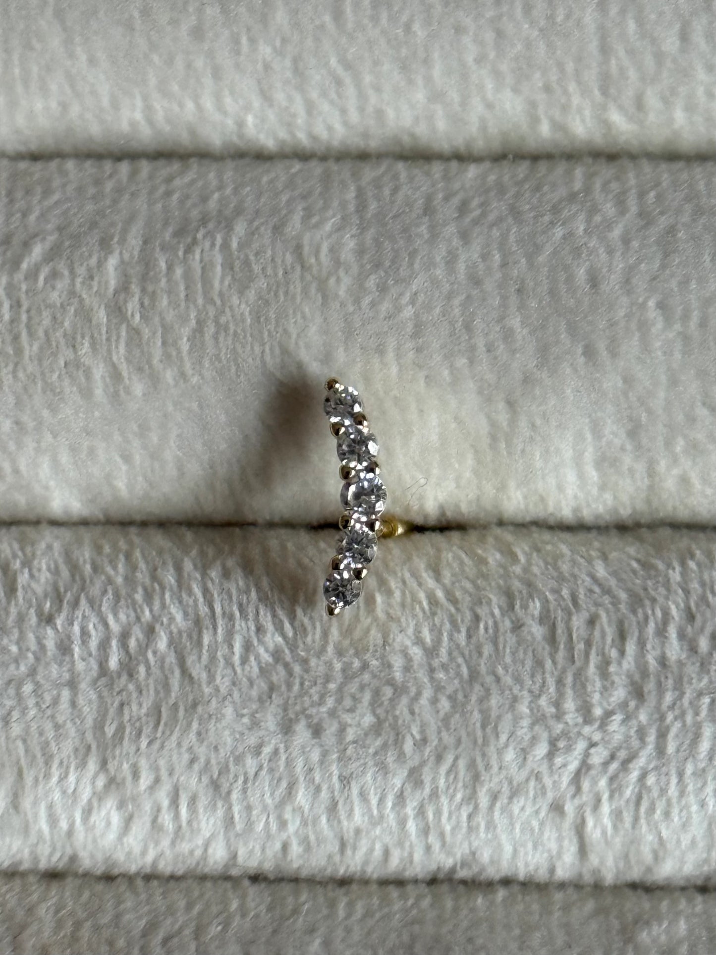 Gold Rengi 925 Ayar Gümüş Piercing