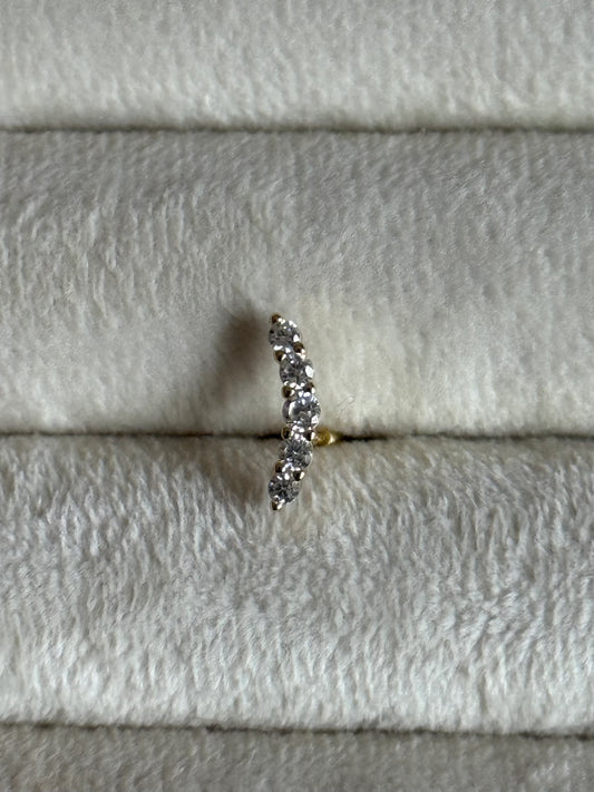 Gold Rengi 925 Ayar Gümüş Piercing