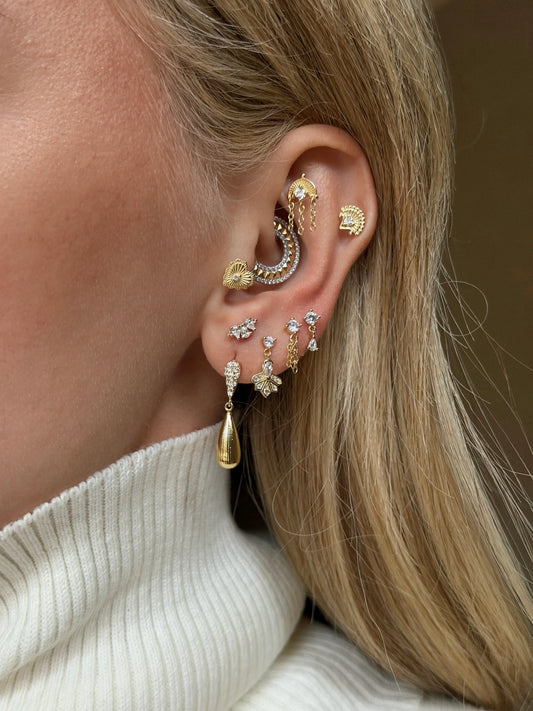 Gold Rengi 925 Ayar Gümüş Piercing