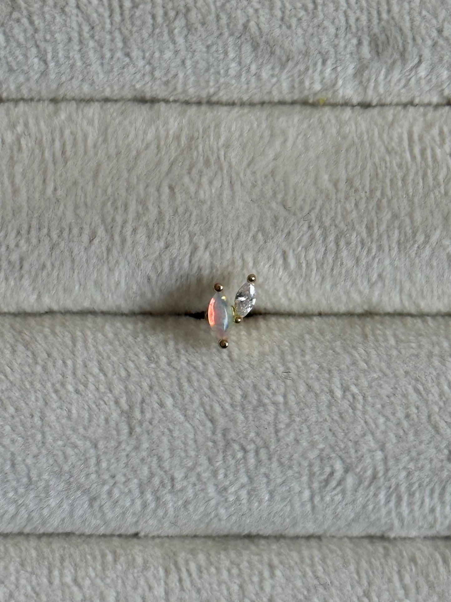 Gold Rengi 925 Ayar Gümüş Piercing