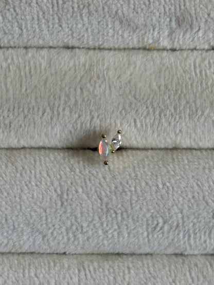 Gold Rengi 925 Ayar Gümüş Piercing