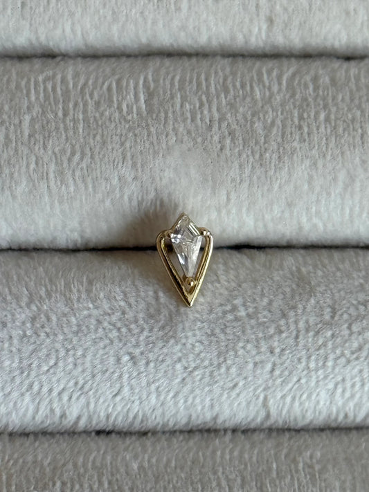 Gold Rengi 925 Ayar Gümüş Piercing