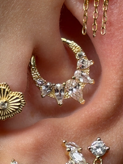 Gold Rengi 925 Ayar Gümüş Daith Piercing