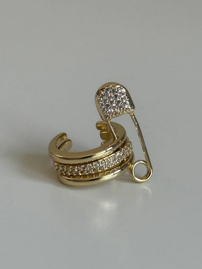 Gold Rengi Kancalı İğne Model Kıkırdak Küpe