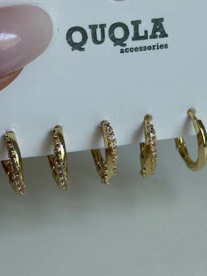 Gold Rengi Burgu Halka Set Küpe