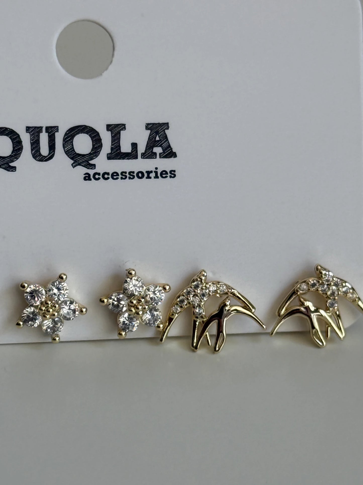Gold Rengi Set Küpe