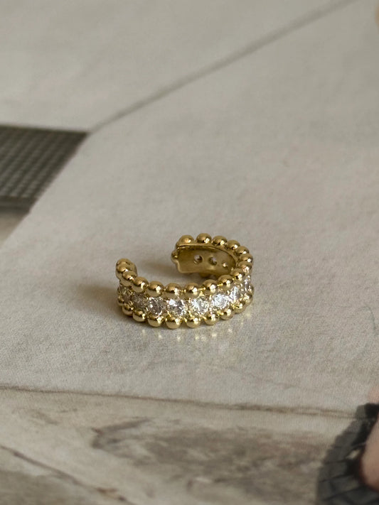 Gold Rengi Taşlı Kadın Kıkırdak Küpe