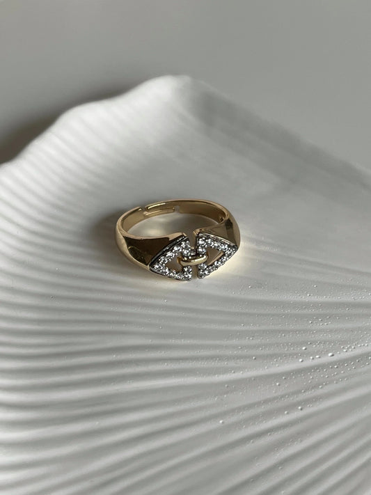 Gold Rengi Zirkon Taşlı Kadın Yüzük
