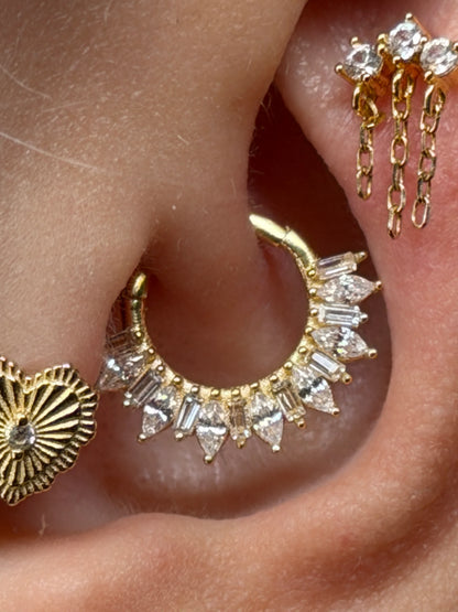 Gold Rengi 925 Ayar Gümüş Daith Piercing