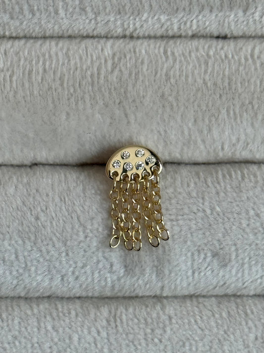 Gold Rengi 925 Ayar Gümüş Piercing
