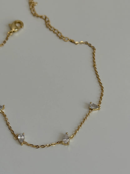 Gold Rengi Damla Taşlı Kadın Bileklik
