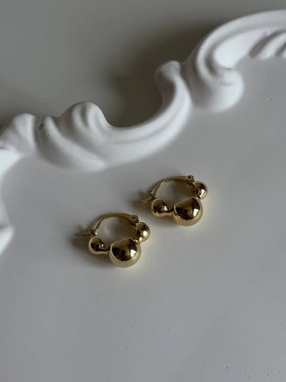 Gold Rengi Top Top Xupıng Kadın Küpe