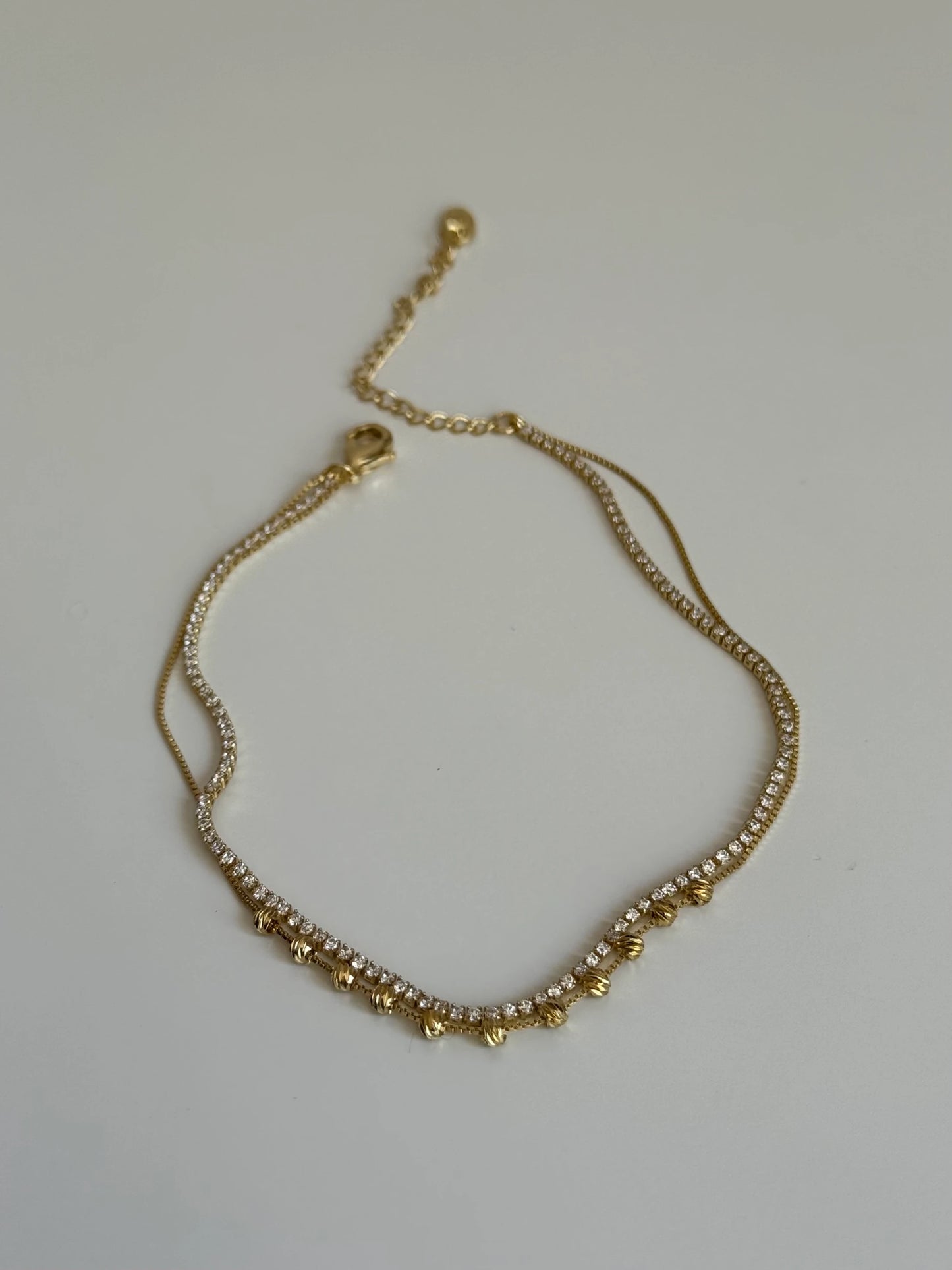 Gold Rengi Dorika Model İki Sıra Kadın Halhal
