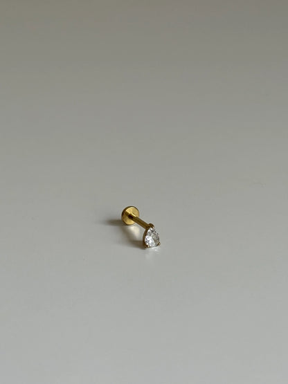 Gold Rengi Damla Taşlı Çelik Piercing
