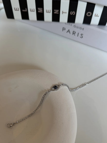 Zirkon Taşlı Göz Figürlü Kadın Bileklik