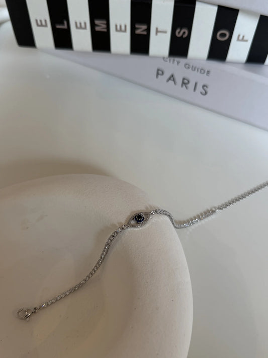 Zirkon Taşlı Göz Figürlü Kadın Bileklik