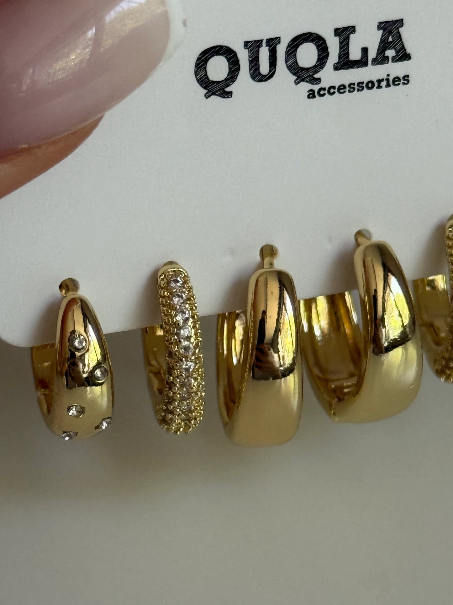 Gold Rengi Halka Model Set Küpe