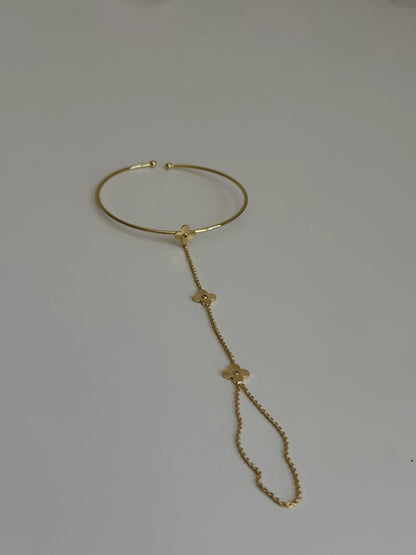 Gold Rengi Yonca Model Kelepçe Bileklik Şahmeran