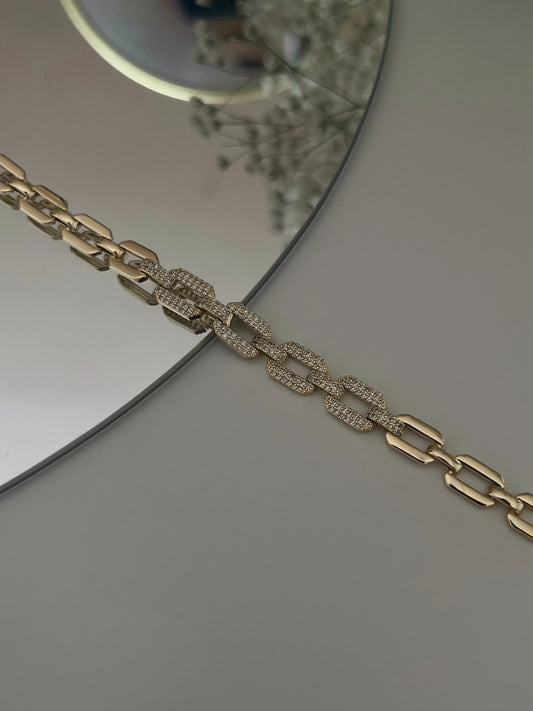 Gold Rengi Zirkon Taşlı Kadın Bileklik