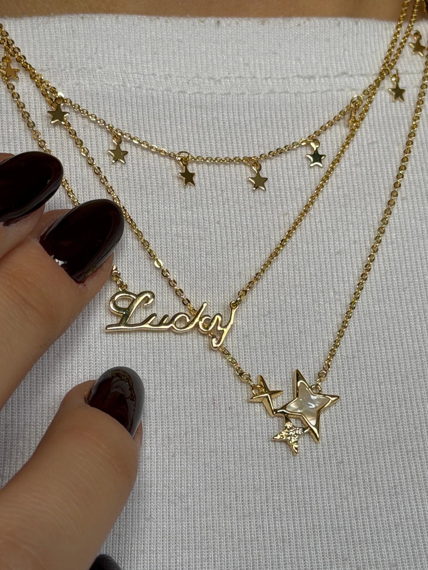 Gold Rengi Parıltı Model Kadın Kolye