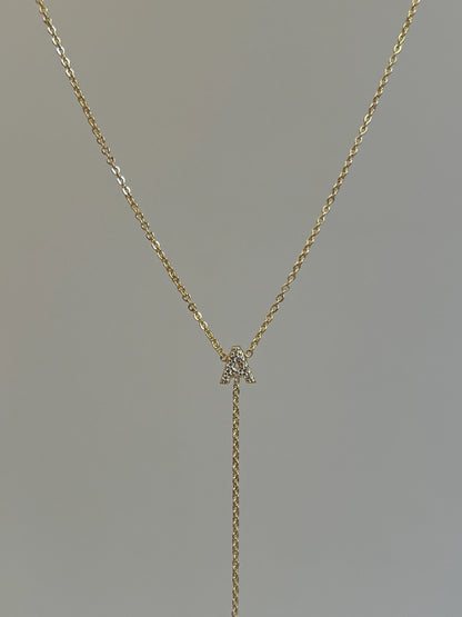 Gold Rengi Zirkon Taşlı Harf Y Kadın Kolye